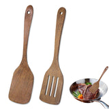 5 x Brand New Wooden spatula, wooden spatula set, wooden spatula for cooking, 2 PC 30cm slotted wooden spatula, wood spatula wood, wooden cooking spoon, for non-stick cookware, protection against scratches - RRP €44.05