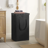 1 x RAW Customer Returns Wowlive Laundry Basket with Lid, 100L Large Foldable Laundry Basket with 2 Removable Inner Bags and Handles, High Folding Dirty Clothes Laundry Basket for Laundry Room Black  - RRP €28.08