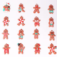 5 x Brand New Qpout 16pcs Gingerbread Man Ornaments for Christmas Tree Assorted Plastic Gingerbread Man Figurines Ornaments, Tiny Hanging Charms Figurine Decoration Gingerbread Man - RRP €96.0