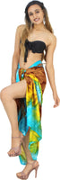 1 x Brand New LA LEELA Women s Beach Swimsuit Sweetheart Wrap Sarong Bathing Suit, Tie Dye 80 One Size - RRP €24.0