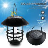 1 x RAW Customer Returns FLOWood solar lamps for outdoor garden, glass and metal IP65 waterproof, flickering flames wall lights, 2 pieces hanging wall bracket for porch, terrace and yard - RRP €38.99