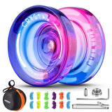 1 x RAW Customer Returns Responsive Yoyo for Children Yoyo K2 Crystal Pink Purple, Dual Purpose Yoyo for Beginners, Trick Yoyo Professional Yoyo Ball with unresponsive Yoyo Bearing Kit for 12 Yoyo Strings for Yoyo Case - RRP €17.14