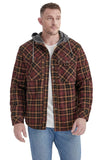 1 x RAW Customer Returns Mr.Stream Men s Checked Shirt Jacket Transition Jacket Long Sleeve Casual Shirts Lining Check Flannel Shirt Hood Men s Jackets 3252 Coffee S - RRP €79.98