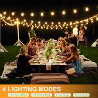 1 x RAW Customer Returns BokiHuk Solar Fairy Lights Outdoor, 18M LED Fairy Lights Outdoor with 30 2 Warm White G40 Bulbs Waterproof, 4 Mode Solar USB Powered Solar Fairy Lights for Garden Patio Wedding Party Swimming Pool - RRP €39.61