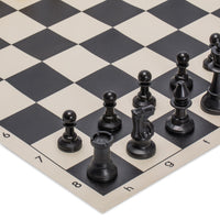 1 x RAW Customer Returns Yellow Mountain Imports Regular Roll-Up Staunton Tournament Chess Set 20 with Travel Bag, 2 Extra Queens and Weighted Chess Pieces - Black - RRP €43.98