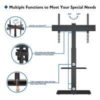 1 x RAW Customer Returns BONTEC Universal Floor TV Stand for 30-70 Inch Plasma LED OLED LCD TV, Height Adjustable, Floor TV Stand with 2-Level Tempered Glass Shelves, up to 40 Kg, VESA MAX. 600x400mm - RRP €56.24