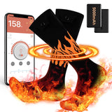 1 x RAW Customer Returns Heated socks, 5000 mAh rechargeable heated socks for women and men, foot warmer heating socks with 4 heat settings and APP, outdoor riding, camping, hiking, motorcycle, skiing, heated socks - RRP €41.15