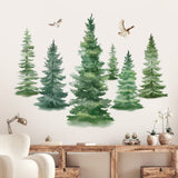 1 x RAW Customer Returns decalmile Wall Sticker Tree Large Watercolor Pine Tree Wall Sticker Green Plants Wall Stickers Living Room Children s Room Bedroom Wall Decoration H 95cm  - RRP €18.13