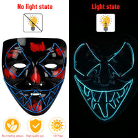 33 x Brand New Hillylolly Halloween Maske LED, Halloween Maske Leuchtend, Halloween Kost m Maske, mit 3 Beleuchtungsmodi, Halloween Maske Horror Led, f r Party Halloween Fasching Karneval Kost m Cosplay C  - RRP €395.67