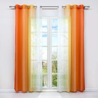 1 x RAW Customer Returns HongYa Pack of 2 gradient curtains, transparent voile curtains, scarves with eyelets, H W 175 140 cm, orange - RRP €43.36