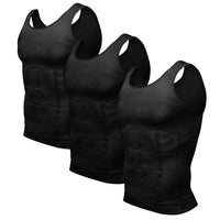 1 x RAW Customer Returns Odoland Undershirt Men Shapewear 3 Pack Compression Shirt Tummy Control Shirt Men Body Shaper Tank Tops - Black XL  - RRP €39.99