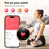 1 x RAW Customer Returns Smartwatch women with telephone function, small round 1.1 AMOLED always-on display IP68 waterproof fitness watch with menstrual cycle 300 DIY UI, 114 sports modes sports watch for Android iOS, rose gold - RRP €79.54