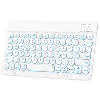 1 x RAW Customer Returns HUOBAO Wireless Bluetooth Keyboard, Multi-Device Backlit Keyboard for iPad, iPhone, Mac, Android, Windows, Rechargeable Mini Keyboard, QWERTY UK Layout, White - RRP €22.28