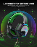 1 x RAW Customer Returns EKSA Gaming Headset, PC Headset with Microphone 7.1 Surround Sound RGB Lights, Headphones with Wired Noise Cancelling Microphone, USB Headset for PS4 PS5 Console Laptop - RRP €39.99