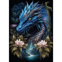 4 x Brand New RICUVED Dragon Diamond Painting Kits, Animal 5D Diamond Painting Kits for Adults Round Diamonds Dragon Diamond Painting Kits Crystal Diamond Art Kits for Home Decor 30x40cm - RRP €76.8