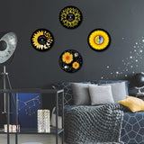 1 x Brand New CREATCABIN Pack of 4 Vintage Decor Vinyl Records Wall Decoration Signs Hippie 1950s Collage Display Decorations Sunflower Waterproof for Aesthetic Coffee Party Living Room Music Studio 30x30cm - RRP €20.4