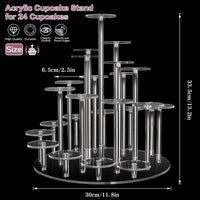 1 x RAW Customer Returns ToyaJeco Acrylic Cupcake Stand for 24 Cupcakes, Clear Cupcake Holder, Dessert Display Stand, Decorative Cupcake Tower, Pastry Serving Platter for Wedding, Birthday, Party, Christmas - RRP €36.59