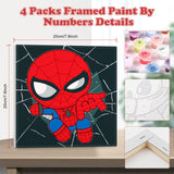 2 x Brand New NAIMOER 4 Pieces Framed Paint By Numbers Kids, DIY Cartoon Paint By Numbers Children Adults, Paint By Numbers Kits Cartoon Paint By Numbers Canvas for Home 8x8in - RRP €40.8