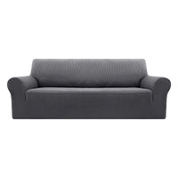 1 x RAW Customer Returns Deconovo 3 Seater Stretch Sofa Cover Universal Sofa Protective Cover with Armrests for the Home Gray - RRP €34.57