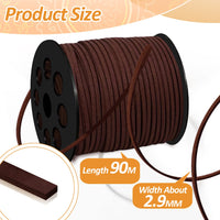 6 x Brand New Leather Cord Leather Strap Faux Suede Cord, 90M Suede Cord Faux Thread Suede Band Leather Cords Suede Strap for DIY Bracelet Necklace Jewelry Craft Dark Brown  - RRP €78.24