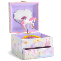 1 x RAW Customer Returns Jewelkeeper - Musical jewelry box with spinning unicorn, glittering rainbow and star design with pull-out drawer - the beautiful dreamer song - RRP €16.99