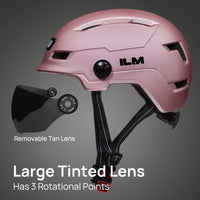 1 x RAW Customer Returns ILM Bicycle Helmet with Visor and LED Light Mountain Road Bicycle Helmets for Men and Women Bicycle Helmet for Commuting in the City E3-10L, Pink SM - RRP €91.67