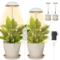 1 x Brand New Sondiko Plant Lamp with Flower Pots, Full Spectrum LED Plant Lamps for Indoor Plants, Height Adjustable Plant Light with 3 6 12 Hour Timer, Ideal for Small Plants 2PCS  - RRP €29.99