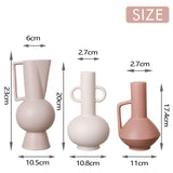 1 x RAW Customer Returns TERESA S COLLECTIONS Modern Morandi Vase Decoration for Valentine s Gifts, Set of 3 Beige Pink Vases with Handle, Decorative Matte Flower Vase for Living Room, Bedroom, Office, Mantelpiece, 23 20 17.4 cm High - RRP €34.7