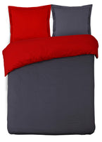 1 x RAW Customer Returns Vision reversible duvet cover, cotton, anthracite red, 240 x 220 cm - RRP €35.98