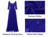 1 x RAW Customer Returns DRESSTELLS Women s Formal Dresses for Wedding Chiffon Maxi Bridesmaid Dresses Floor Length Dresses Plus Size Sleeves Cocktail Dress for Wedding Royal Blue 3XL - RRP €60.29