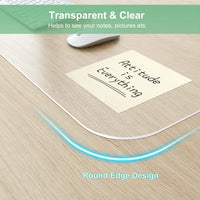 1 x RAW Customer Returns NATRKE Desk Pad Transparent, 90x40x0.15cm Desk Pad Large Clear Transparent Desk Mat Pad Table Protector Non-Slip Round Edges Desk Pad for Office and Home - RRP €21.99