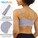 1 x RAW Customer Returns Vertvie Women s Stretch Thin Without Underwire Push Up Yoga Sports Bra Top Set for Fitness Training Padding Pack of 2 3 Size L Label XL, Black Skin Light Grey  - RRP €26.77