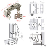 1 x RAW Customer Returns LIKERAINY 165-175 degree inset hinge 35mm with damper for furniture kitchen cabinet wardrobe cupboard door automatic hinge inset hinges 4 pieces - RRP €23.18