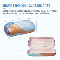 1 x Brand New molshine Hard Shell Sunglasses Case, Classic Large Glasses Case for Sunglasses, Glasses with Cleaning Cloth Blue Marble  - RRP €22.8