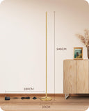 1 x RAW Customer Returns EDISHINE floor lamp living room, LED floor lamp dimmable, 3000K warm white floor lamp with memory function, height adjustable 146 cm, modern floor lamp for bedroom and office, gold - RRP €59.99