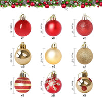 1 x RAW Customer Returns Matte Shiny Christmas Baubles, 50 Pieces, Glitter Ornament, Shatterproof Hanging, Christmas Tree Wedding Party Decoration Set Red and Gold  - RRP €25.99