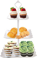 1 x RAW Customer Returns 3 Tier Cupcake Stand Square Plastic Serving Stand 3 Tier White Plastic Cupcake Stand Dessert Bowl for Kids Birthday Party Baby Shower - RRP €15.13