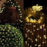 1 x RAW Customer Returns JZK 6.5 m warm white waterproof solar LED flower fairy lights, LED fairy lights for garden decorations, indoor lighting decoration for wedding, Christmas party - RRP €11.11