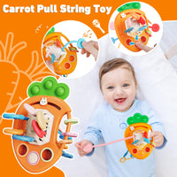 1 x RAW Customer Returns Baby Toys for 6 to 12 Months, Montessori Toys for Babies, 5 in 1 Fine Motor Sensory Toys, Stacking Toys Blocks and Rings, Pull String Toys, Tissue Box for Baby 12-18 Months - RRP €45.59