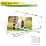 1 x Brand New Boxalls Picture Frame 13 x 18 cm 5 x 7 inch - Set of 5, Acrylic Magnetic Photo Frame, Double-Sided Frameless Frame, Clear, for Desktop - RRP €56.45