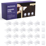 1 x RAW Customer Returns MATANA - 20 Self-Adhesive Magnetic Child Safety Locks with 4 Keys - Cabinets and Drawers - Easy Installation - No Screws or Drilling - RRP €24.99