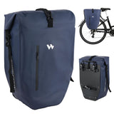 1 x RAW Customer Returns Welhero bicycle bag for luggage rack I 23-28L - 100 waterproof I with carrying handle and shoulder strap I bicycle bag for luggage rack, pannier bag, bicycle bags for the back blue  - RRP €37.9