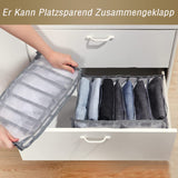 6 x Brand New Atuful 2 Pack Drawer Organiser System Closet Organizer Drawer Box for Jeans Pants T-Shirts, Wardrobe Organizer Foldable Storage Boxes, Clothes Storage Made of Mesh 7 Compartments  - RRP €72.6