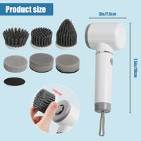 1 x RAW Customer Returns Electric cleaning brush, handheld spin scrubber, 2 gears adjustable, powerful kitchen cleaning brush with 6 brush heads, for tile cleaning, bathroom, toilet - RRP €26.81