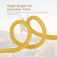 3 x Brand New Smithok 8pcs 4mm Guy Ropes, Ultralight Tent Cords with Aluminum Adjuster Tensioner Outdoor Camping Guy Ropes for Tent Tarp Climbing Hiking Backpacking Yellow  - RRP €61.2