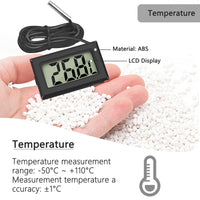 1 x RAW Customer Returns Thlevel 4PCS Mini LCD Digital Thermometer with Waterproof External Probe for Refrigerator, Freezer, Aquarium - RRP €13.5