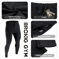 1 x RAW Customer Returns BROKIG Men s Track Pants Casual Slim Fit Running Pants with Double Pockets Black,L  - RRP €31.02