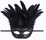 1 x RAW Customer Returns keland Feather Venetian Masquerade Ball Mask for Men and Women Halloween Carnival Masks Costume Black  - RRP €20.99