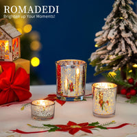 1 x Brand New Romadedi Silver Tealight Holder Candle Holder Glass 18 PCS 6 Set Mercury Tealight Glasses Lantern Candle Holder for Tealights Candles Table Decoration for Wedding Party Christmas Decoration - RRP €41.04