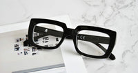 1 x RAW Customer Returns Eyekepper Pack of 4 Stylish Eyeglasses for Women - Black Oversized Square Glasses 0.50 - RRP €23.18